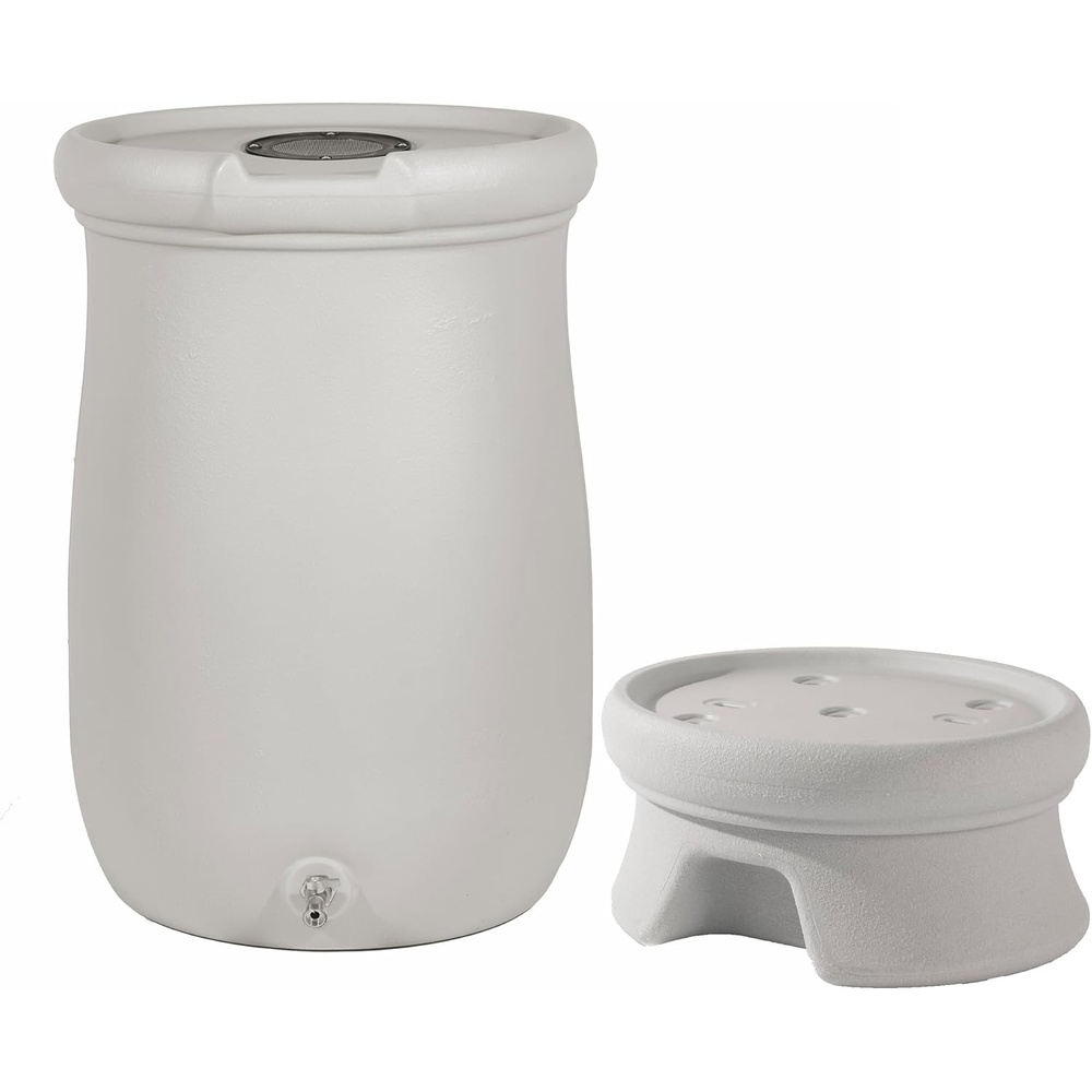 image:imageStep2 Fernway Rain Barrel Stand Adds 11 Height to 50 Gallon Outdoor Water Conservation Container Gray