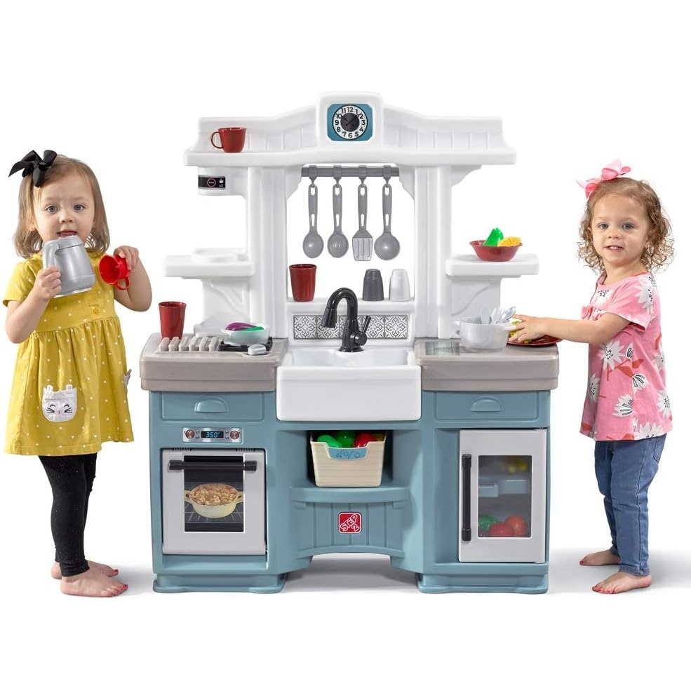 image:imageStep2 Gilded Gourmet Kids Kitchen Playset IndoorOutdoor Kitchenette Interactive Play with Lights and Sounds Made of Durable Plastic Includes 20 Piece Toy Accessories for Toddlers 2 Years OldTimeless Trends Kitchen