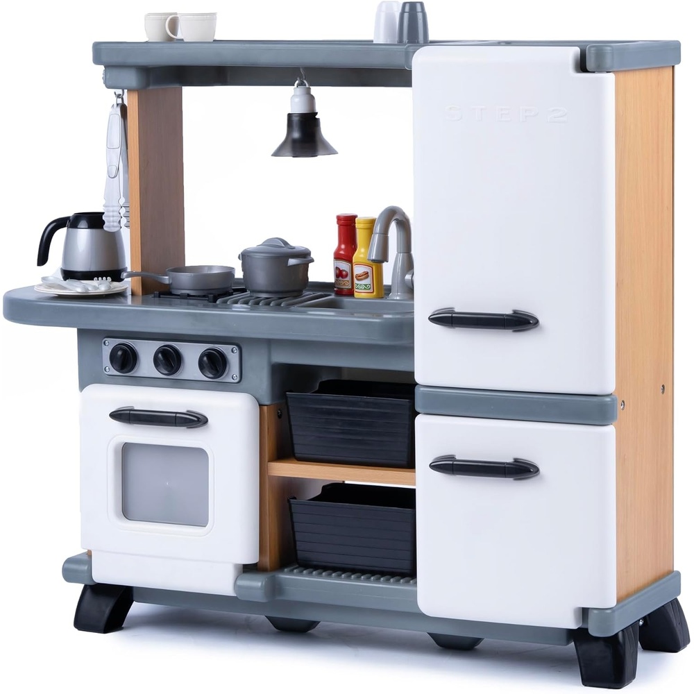 image:imageStep2 Harmony Kids Kitchen Playset Indoor Kitchenette Interactive Play with Lights and Sounds Made of Durable Plastic Includes 25 Piece Toy Accessories for Toddlers 2 Years Old