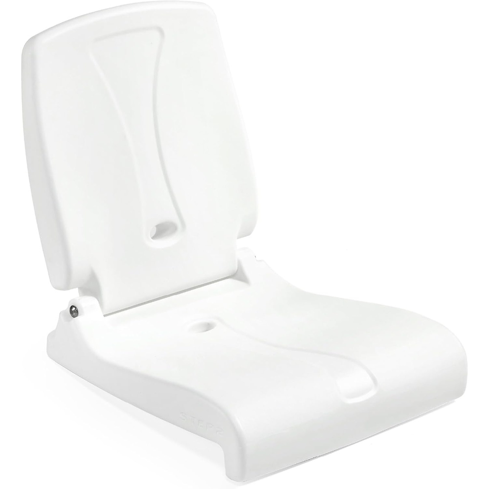 image:imageStep2 Seashell Flip Seat 2 Pack Adult Portable Outdoor Chairs for Poolside Camping Beach Stadium Providing Back Support Made of UV20 Durable Plastic Incredible WhiteWhite