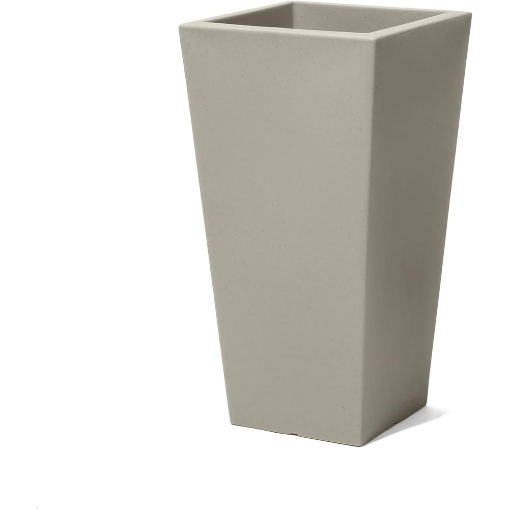 image:imageStep2 Tremont Tall Square Planter Pot Large Outside AllSeason AllWeather Gardening Pot for Patio and Front Porch Concrete 2PackConcrete