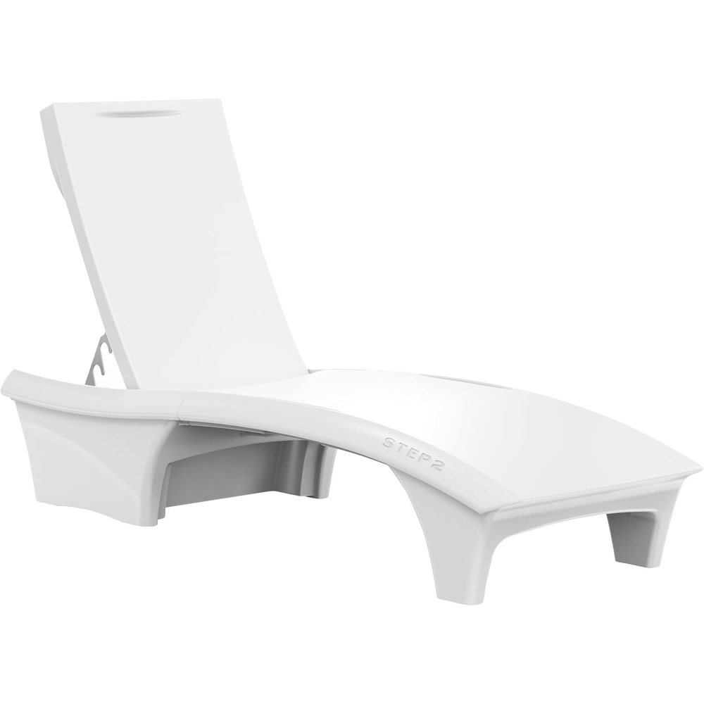 image:imageStep2 Vero Pool Chair FadeResistant Waterproof Patio Furniture for Sun Shelf Use in Pools up to 15Inches of Water Weighted 43D x 23W x 37H Resin WhiteWhite
