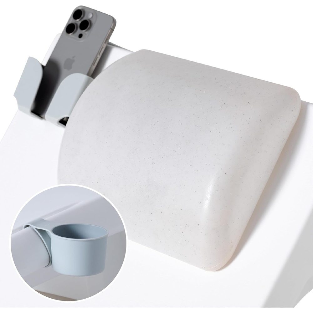 image:imageStep2 Vero Pool Lounger 3Piece Accessories Set Pillow Cup Holder Phone Mount Compatible with Vero Collection BlueGray
