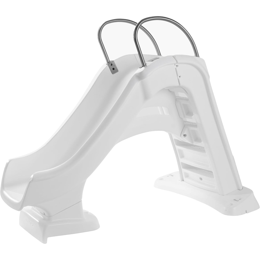 image:imageStep2 Vero Pool Slide OutdoorIndoor Waterproof Patio Furniture NonSlip Steps Hose Attachment Made of Durable Plastic 4 Feet White