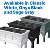 Step2 Atherton Raised Planter Box, Large Planters for Outdoor Plants, Gardening and Flower Pot for Patio or Porch, Easy Drainage, Durable Plastic, Onyx Black(Onyx Black)