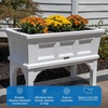 Step2 Atherton Raised Planter Box, Large Planters for Outdoor Plants, Gardening and Flower Pot for Patio or Porch, Easy Drainage, Durable Plastic, Onyx Black(Classic White)