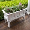 Step2 Atherton Raised Planter Box, Large Planters for Outdoor Plants, Gardening and Flower Pot for Patio or Porch, Easy Drainage, Durable Plastic, Onyx Black(Classic White)