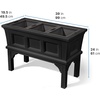 Step2 Atherton Raised Planter Box, Large Planters for Outdoor Plants, Gardening and Flower Pot for Patio or Porch, Easy Drainage, Durable Plastic, Onyx Black(Onyx Black)