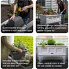 Step2 Atherton Raised Planter Box, Large Planters for Outdoor Plants, Gardening and Flower Pot for Patio or Porch, Easy Drainage, Durable Plastic, Onyx Black(Classic White)