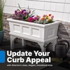 Step2 Atherton Raised Planter Box, Large Planters for Outdoor Plants, Gardening and Flower Pot for Patio or Porch, Easy Drainage, Durable Plastic, Onyx Black(Classic White)