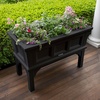 Step2 Atherton Raised Planter Box, Large Planters for Outdoor Plants, Gardening and Flower Pot for Patio or Porch, Easy Drainage, Durable Plastic, Onyx Black(Onyx Black)