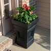 Step2 Atherton Square Planter, Large Planters for Outdoor Plants, Gardening and Flower Pot for Patio or Porch, Efficient Drainage, Durable Plastic, Onyx Black, 2-Pack(Onyx Black)