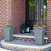 Step2 Atherton Square Planter, Large Planters for Outdoor Plants, Gardening and Flower Pot for Patio or Porch, Efficient Drainage, Durable Plastic, Onyx Black, 2-Pack(Sage Gray)
