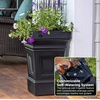 Step2 Atherton Square Planter, Large Planters for Outdoor Plants, Gardening and Flower Pot for Patio or Porch, Efficient Drainage, Durable Plastic, Onyx Black, 2-Pack(Onyx Black)