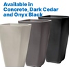Step2 Bridgeview Tall Square Planter, Large Planters for Outdoor Plants, Gardening and Flower Pot for Patio or Porch, Efficient Drainage, Durable Plastic, Onyx Black, 2-Pack(Concrete)