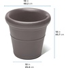 Step2 Claremont Tall Round Planter, Large Planters for Outdoor Plants, Gardening and Flower Pot for Patio or Porch, Efficient Drainage, Durable Plastic, Dark Cedar, 2-Pack(Dark Cedar)