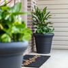 Step2 Claremont Tall Round Planter, Large Planters for Outdoor Plants, Gardening and Flower Pot for Patio or Porch, Efficient Drainage, Durable Plastic, Dark Cedar, 2-Pack(Onyx Black)