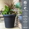 Step2 Claremont Tall Round Planter, Large Planters for Outdoor Plants, Gardening and Flower Pot for Patio or Porch, Efficient Drainage, Durable Plastic, Dark Cedar, 2-Pack(Onyx Black)