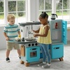 Step2 Cooking Time Kids Kitchen Playset, Indoor/Outdoor Kitchenette, Interactive Play with Lights and Sounds, Made of Durable Plastic, Includes 23 Piece Toy Accessories, for Toddlers 2+ Years Old
