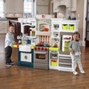 Step2 Elegant Edge Kids Kitchen Playset, Indoor/Outdoor Kitchenette, Interactive Play with Lights and Sounds, Made of Durable Plastic, Includes 78 Piece Toy Accessories, For Toddlers 3+ Years Old(Kitchen Set)