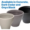 Step2 Fernway Round Planter, Large Planters for Outdoor Plants, Gardening and Flower Pot for Patio or Porch, Efficient Drainage, Durable Plastic, Onyx Black, 2-Pack(Concrete)