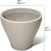 Step2 Fernway Round Planter, Large Planters for Outdoor Plants, Gardening and Flower Pot for Patio or Porch, Efficient Drainage, Durable Plastic, Onyx Black, 2-Pack(Concrete)