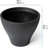 Step2 Fernway Round Planter, Large Planters for Outdoor Plants, Gardening and Flower Pot for Patio or Porch, Efficient Drainage, Durable Plastic, Onyx Black, 2-Pack(Onyx Black)