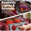 Step2 Grand Walk-In Kitchen & Grill Kids Playset, Indoor/Outdoor Kitchenette, Interactive Play with Lights and Sounds, Durable Plastic, 103 Piece Toy Accessories, Toddlers 2+ Years Old, Brown/Tan(Brown & Tan)