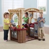 Step2 Grand Walk-In Kitchen & Grill Kids Playset, Indoor/Outdoor Kitchenette, Interactive Play with Lights and Sounds, Durable Plastic, 103 Piece Toy Accessories, Toddlers 2+ Years Old, Brown/Tan(Brown & Tan)