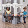 Step2 Grand Walk-in Kitchen & Grill Kids Playset, Indoor/Outdoor Kitchenette, Interactive Play with Lights and Sounds, Durable Plastic, 103 Piece Toy Accessories, Toddlers 2+ Years Old, Gray/White(Gray)