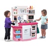 Step2 Great Gourmet Kids Kitchen Playset, Indoor/Outdoor Kitchenette, Interactive Play with Lights and Sounds, Made of Durable Plastic, Includes 33 Piece Toy Accessories, Toddlers 3+ Years Old, Tan(Pink)