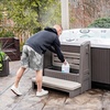Step2 Hot Tub Storage Steps with Handrails, 2-Step Stool, Waterproof Stairs for Outdoor/Indoor Pool or Jacuzzi, Made of Durable Plastic, Dark Cedar(Dark Cedar)