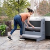 Step2 Hot Tub Storage Steps with Handrails, 2-Step Stool, Waterproof Stairs for Outdoor/Indoor Pool or Jacuzzi, Made of Durable Plastic, Dark Cedar(Gray)