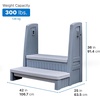 Step2 Hot Tub Storage Steps with Handrails, 2-Step Stool, Waterproof Stairs for Outdoor/Indoor Pool or Jacuzzi, Made of Durable Plastic, Dark Cedar(Gray)
