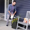 Step2 Lakewood Square Planter, Large Planters for Outdoor Plants, Gardening and Flower Pot for Patio or Porch, Efficient Drainage, Durable Plastic, Sage Gray, 2-Pack(Black)