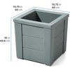 Step2 Lakewood Square Planter, Large Planters for Outdoor Plants, Gardening and Flower Pot for Patio or Porch, Efficient Drainage, Durable Plastic, Sage Gray, 2-Pack(Sage Gray)