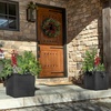 Step2 Lakewood Square Planter, Large Planters for Outdoor Plants, Gardening and Flower Pot for Patio or Porch, Efficient Drainage, Durable Plastic, Sage Gray, 2-Pack(Black)