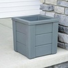 Step2 Lakewood Square Planter, Large Planters for Outdoor Plants, Gardening and Flower Pot for Patio or Porch, Efficient Drainage, Durable Plastic, Sage Gray, 2-Pack(Sage Gray)