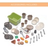 Step2 Lifestyle Dream Kids Kitchen Playset, Indoor/Outdoor Kitchenette, Interactive Play with Lights and Sounds, Made of Durable Plastic, 37 Piece Toy Accessories, Toddlers 2+ Years Old, Gray(Gray)