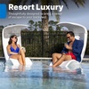 Step2 Mondello Lounger with Removable Shade, Stylish Poolside Lounger, Fade-Resistant, Waterproof Patio Furniture for Sun Shelf, Use in Pools up to 15-Inches of Water, Weighted, White(Chair)