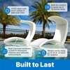 Step2 Mondello Lounger with Removable Shade, Stylish Poolside Lounger, Fade-Resistant, Waterproof Patio Furniture for Sun Shelf, Use in Pools up to 15-Inches of Water, Weighted, White(Lounger)