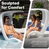 Step2 Mondello Lounger with Removable Shade, Stylish Poolside Lounger, Fade-Resistant, Waterproof Patio Furniture for Sun Shelf, Use in Pools up to 15-Inches of Water, Weighted, White(Chair)