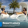 Step2 Mondello Lounger with Removable Shade, Stylish Poolside Lounger, Fade-Resistant, Waterproof Patio Furniture for Sun Shelf, Use in Pools up to 15-Inches of Water, Weighted, White(Lounger)