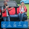Step2 Seashell Flip Seat 2 Pack, Adult Portable Outdoor Chairs for Poolside, Camping, Beach, Stadium, Providing Back Support, Made of UV20 Durable Plastic, Incredible White(Red & Blue)