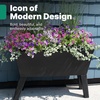 Step2 Tremont Raised Planter, Large Resin Planter for Outdoor Plants, Self-Watering, Black
