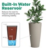 Step2 Tremont Tall Round Tapered Planter, 28″ Tall 2-Pack, Indoor/Outdoor Plants, Efficient Drainage, Durable Resin, Concrete(Concrete)