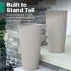 Step2 Tremont Tall Round Tapered Planter, 28″ Tall 2-Pack, Indoor/Outdoor Plants, Efficient Drainage, Durable Resin, Concrete(Concrete)