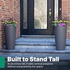 Step2 Tremont Tall Round Tapered Planter, 28″ Tall 2-Pack, Indoor/Outdoor Plants, Efficient Drainage, Durable Resin, Concrete(Dark Cedar)
