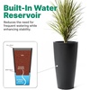 Step2 Tremont Tall Round Tapered Planter, 28″ Tall 2-Pack, Indoor/Outdoor Plants, Efficient Drainage, Durable Resin, Concrete(Onyx Black)