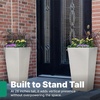 Step2 Tremont Tall Square Planter Pot, Large Outside All-Season All-Weather Gardening Pot for Patio and Front Porch, Concrete, 2-Pack(Concrete)